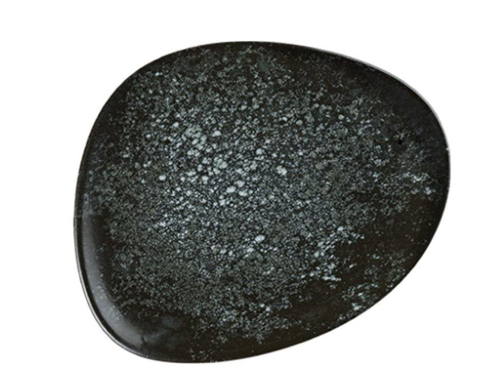 Flat oval tallrik 33cm Cosmos Black
