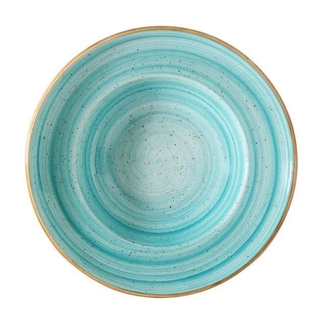 Gourmet 30 cm Djup pasta tallrik Aqua