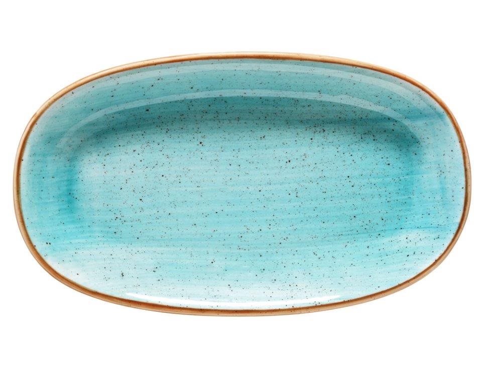 Tallrik Oval 33x19cm Aqua