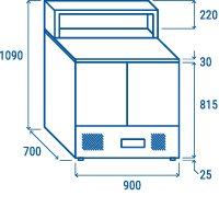 Salladskylbänk Pizzatopp CRP 90A