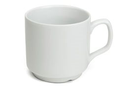 Mugg 24 cl Palma Vit, Fältspatporslin, stapelbar,