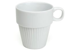 Mugg 30 cl Venedig, med öra, Fältspatporslin, stapelbar,