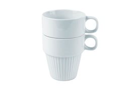 Mugg 30 cl Venedig, med öra, Fältspatporslin, stapelbar,