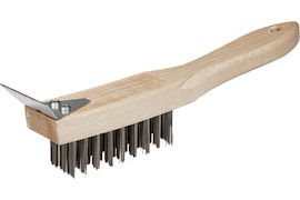 Stålborste med skrapa,