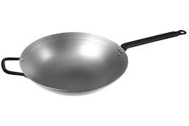 Wok Ø 38 cm, rund botten 6,7 L, Kolstål