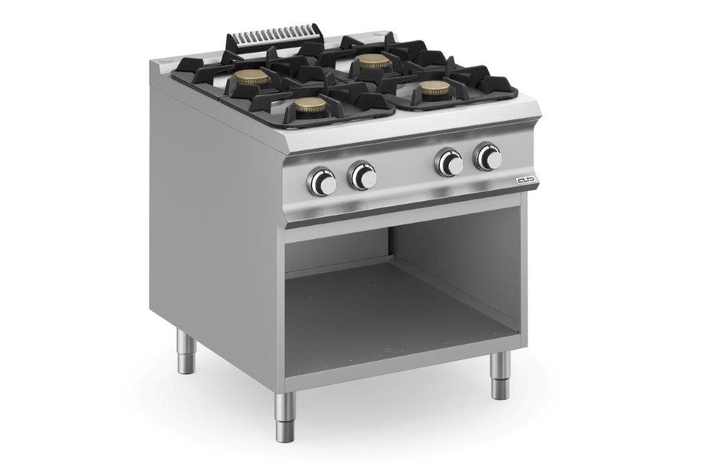 4 gasbrännare 36kW öppet skåp, Domina Pro 900