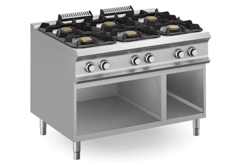 6 gasbrännare 33kW öppet skåp, Domina Pro 900