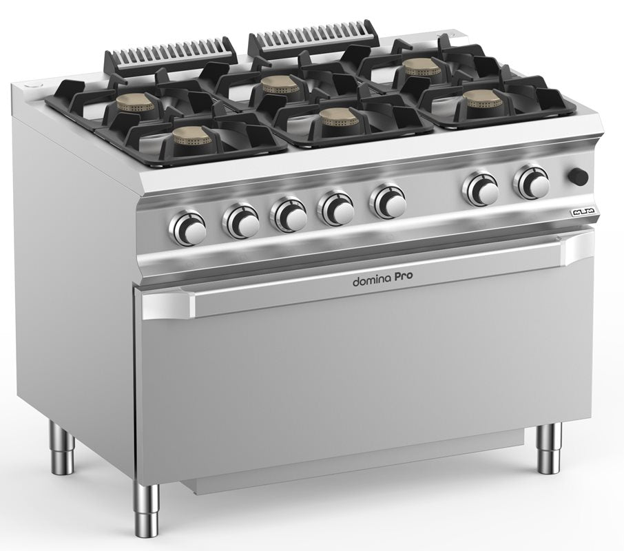 Gasspis med stor ugn, 6 brännare - Domina Pro 700