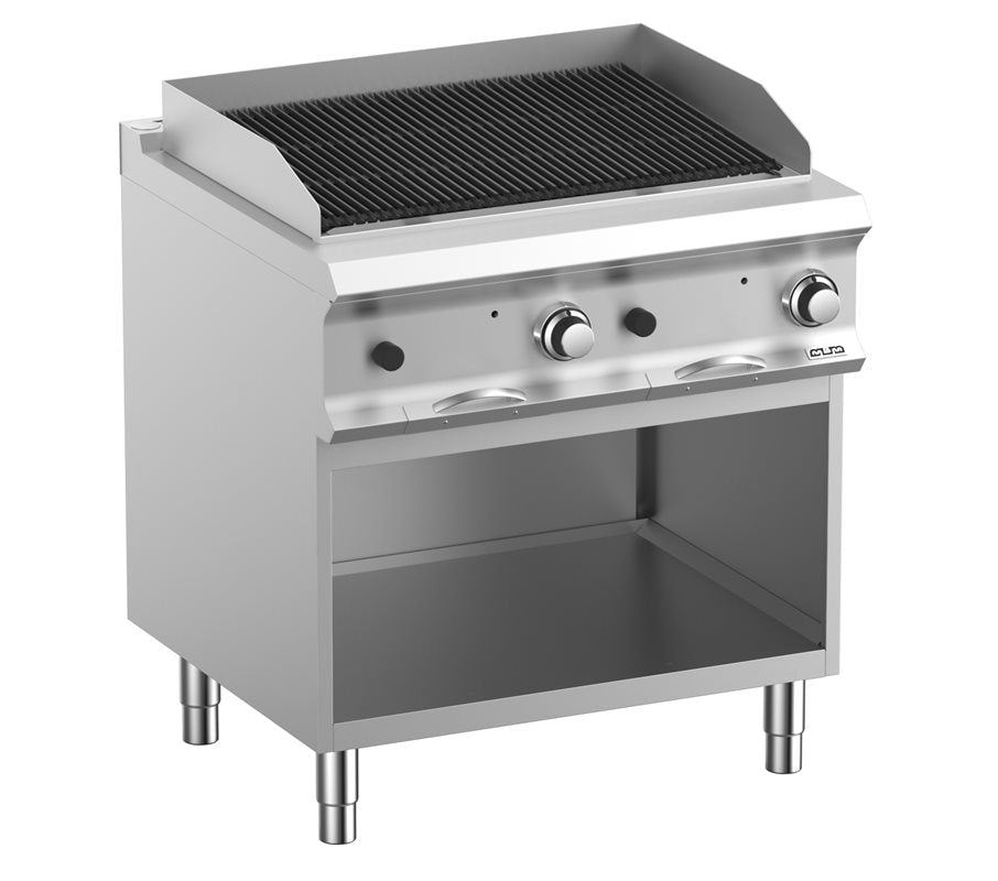 Lavastensgrill, Gas, 2 brännare  Domina pro 700