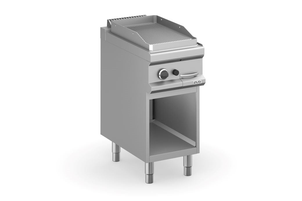 Stekhäll, Gas 5,5 kW. räfflad| öppet skåp