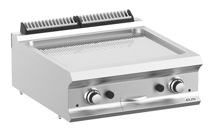 Stekhäll Gas, Räfflad/krom 2 brännare 7kW, bänk Domina Pro 700