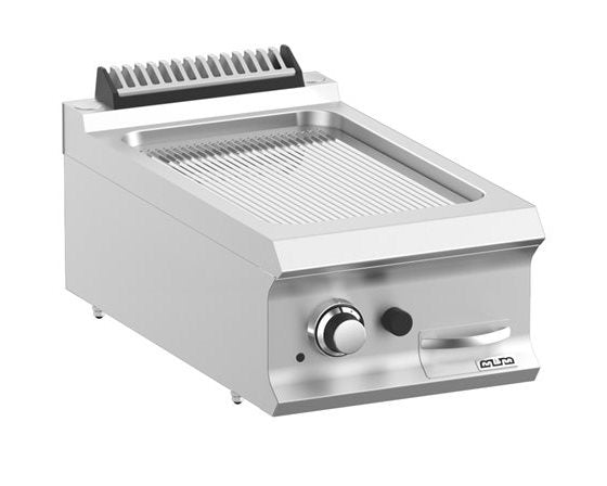 Stekhäll Gas, Räfflad/krom 7kW, bänk Domina Pro 700