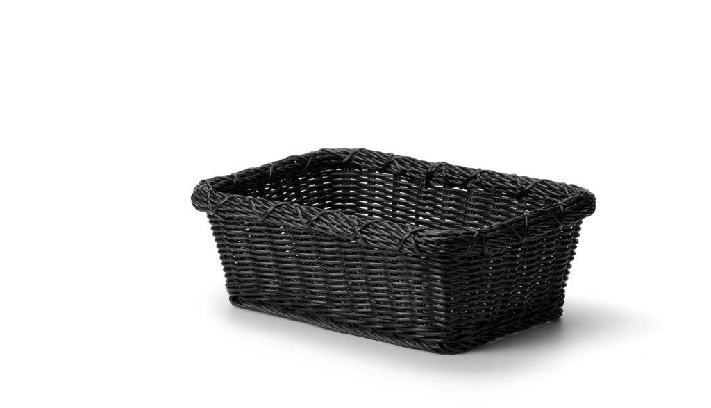 Brödkorg i pp plast, rektangulär, Svart