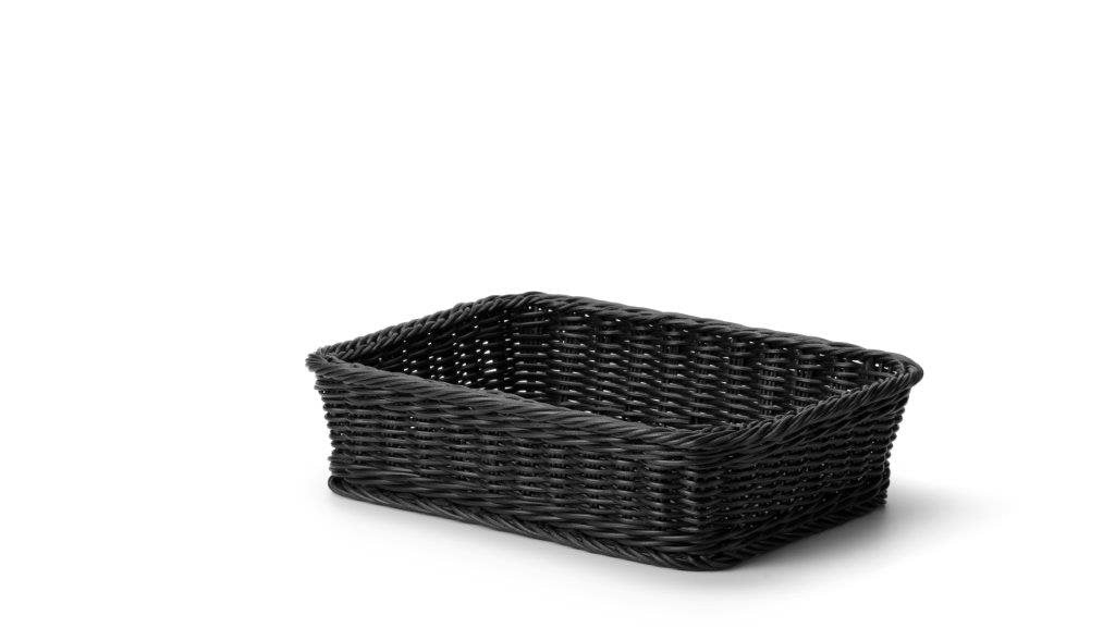 Brödkorg i pp plast, rektangulär, Svart
