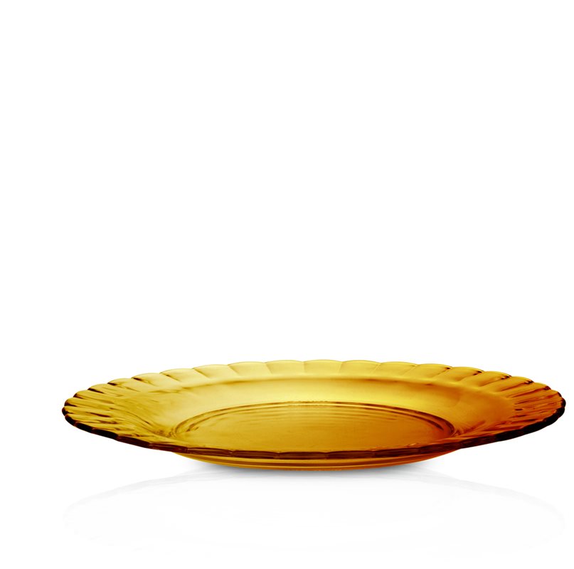 Duralex Tallrik D26cm Amber, med vågkant