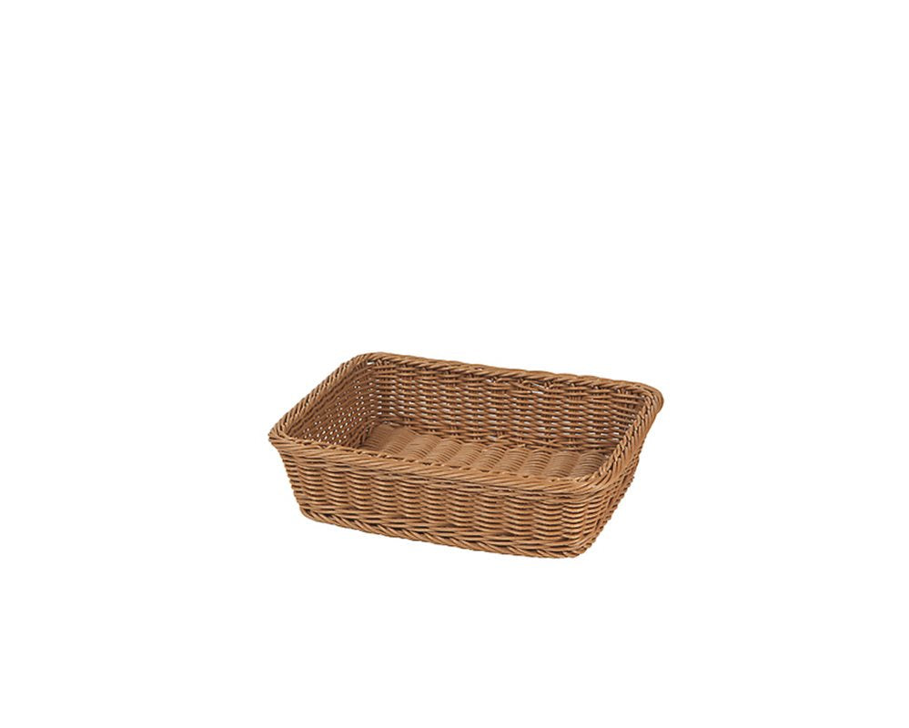 Korg i pp plast, rektangulär, Brun