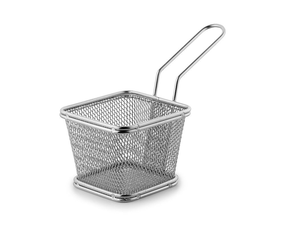 Mini frityrkorg i rostfritt, konisk stapelbar