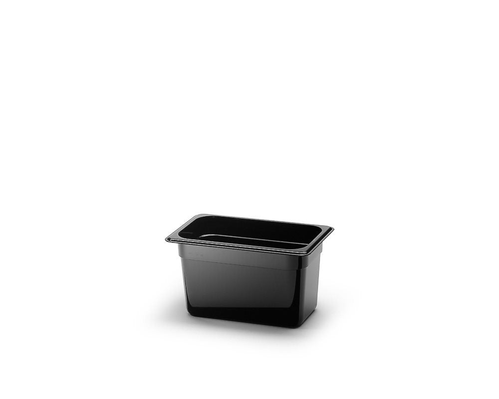 Polycarbonat kantin, Svart. GN 1/4.
