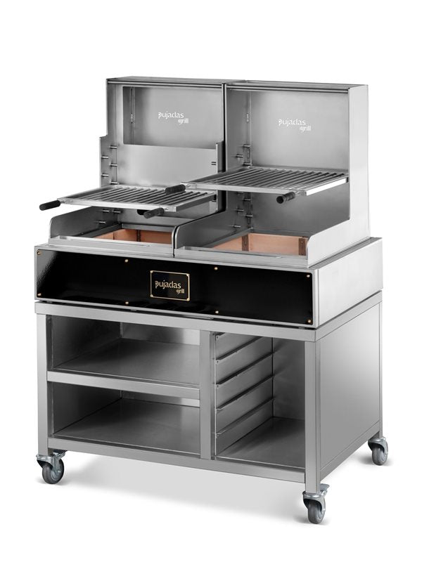 Öppen kolgrill med underskåp, Lite , Rostfri