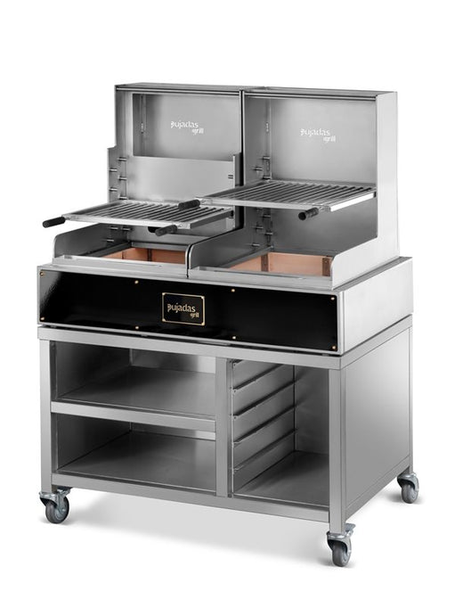 Öppen kolgrill med underskåp, Lite , Rostfri