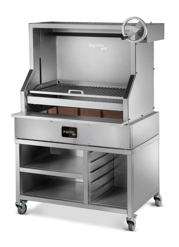 Öppen kolgrill med underskåp , Rostfri