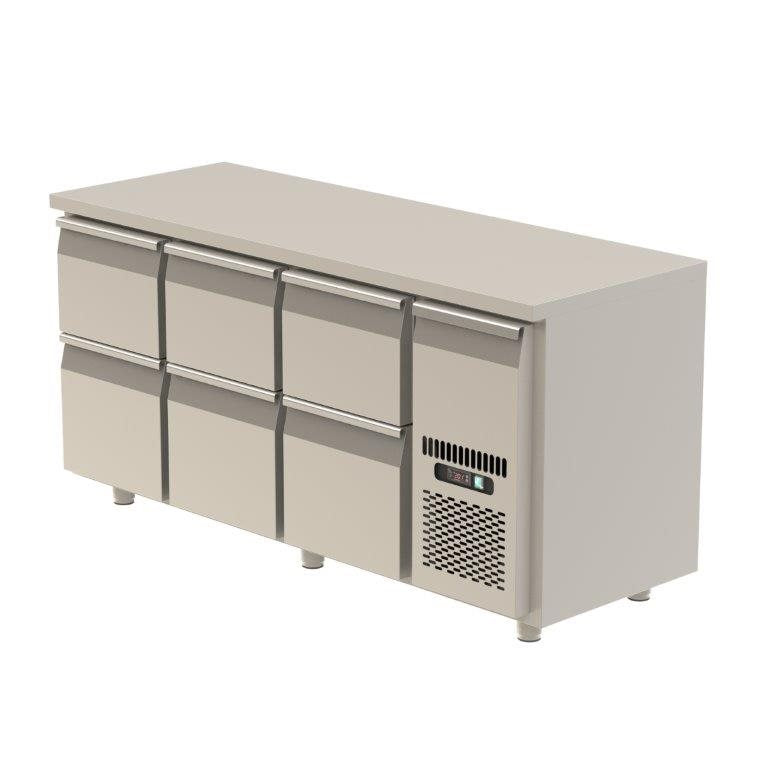 Barkylbänk 1700 Slät, 0,3kW, 2+2+2 Lådor