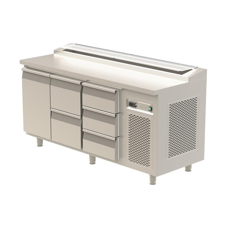 Kylbänk 1800classic, 0,3kW, 1/6 Ränna, Dörrar/Lådor