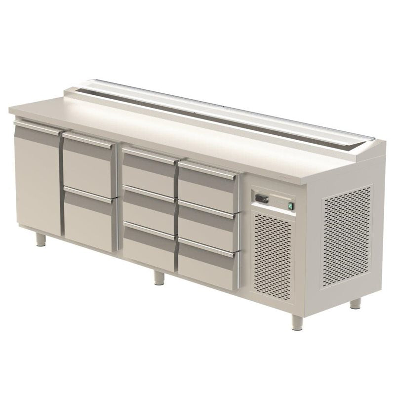 Kylbänk 2400classic, 0,3kW, 1/6 Ränna, Dörrar/Lådor