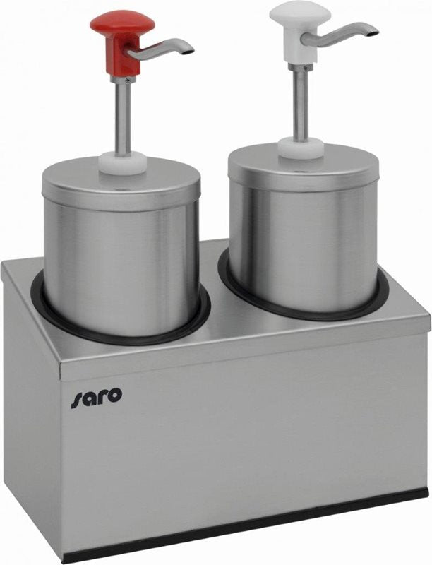 Såsdispenser 2x2,25 L, Rostfritt stål, Justerbar dosering