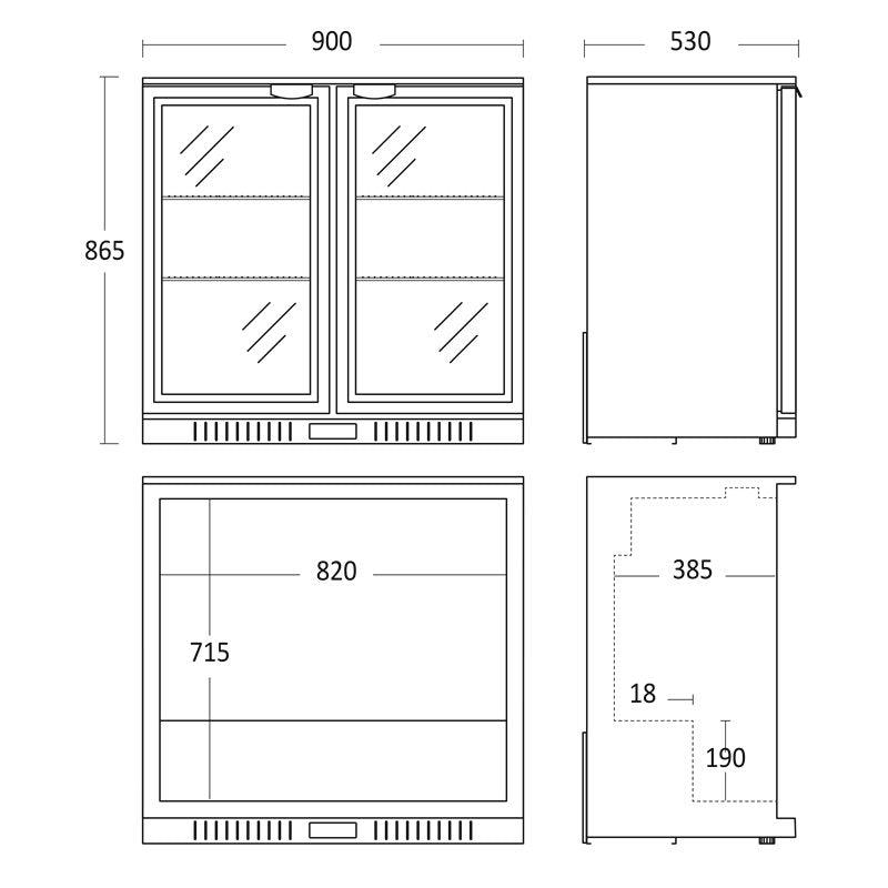 Barkyl SC 211 HDE, 2 Dörrar, 190W, 207 L
