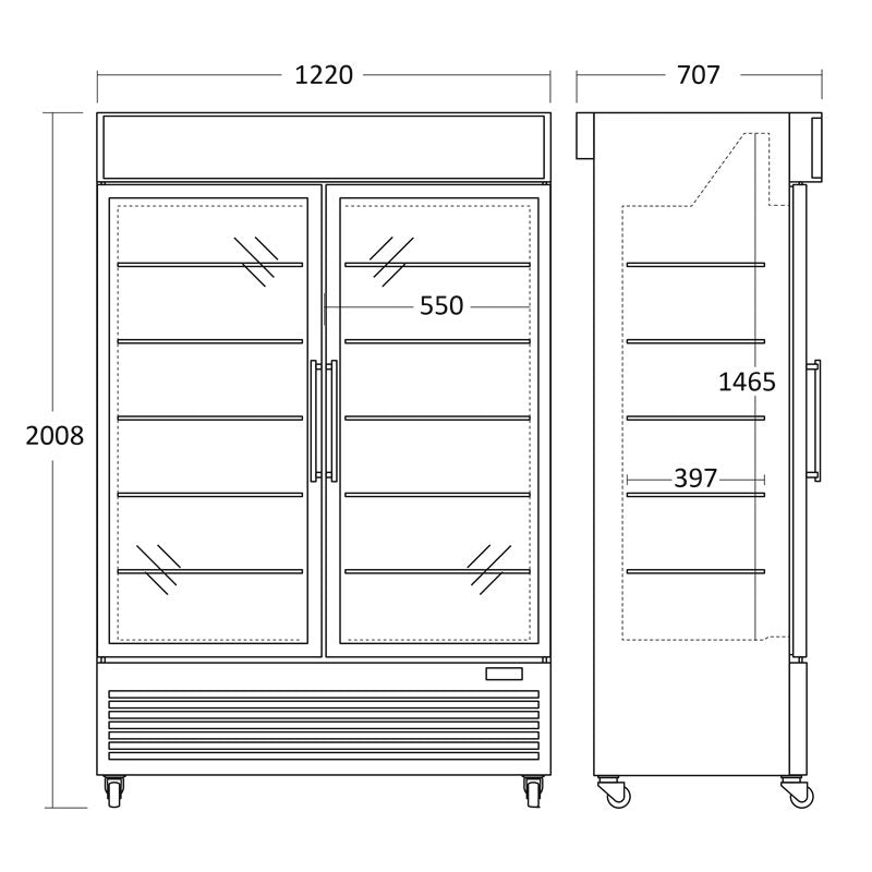 Displayfrys DF800BE
