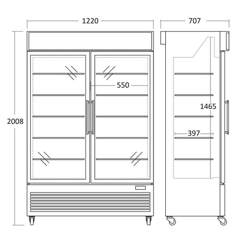 Displayfrys DF800BE