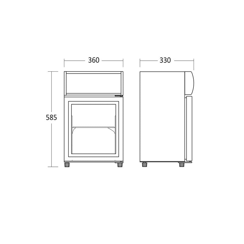 Drickakyl SC 21 BE, 1 Dörr, 90W, 18 L