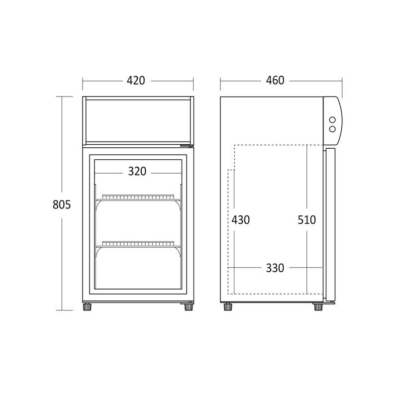 Drickakyl SC 51 BE, 1 dörr, 120W, 50 L