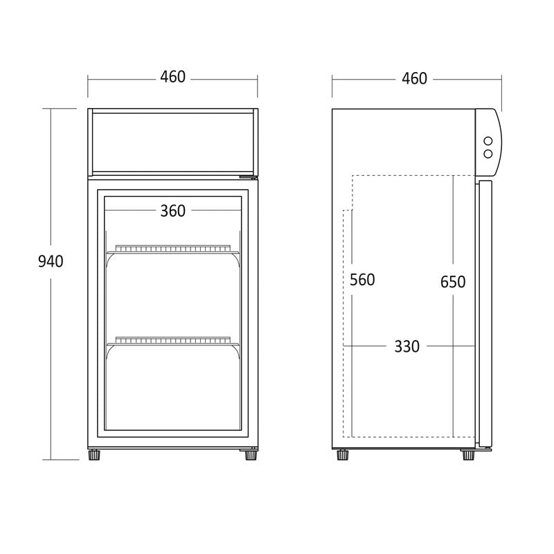 Drickakyl SC 81 BE, 1 dörr, 120W, 84 L