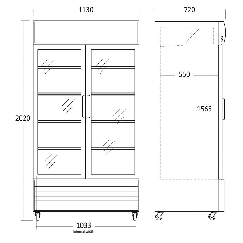 Drickakyl SD 1002 HE, 2 Dörrar, 510W, 879 L