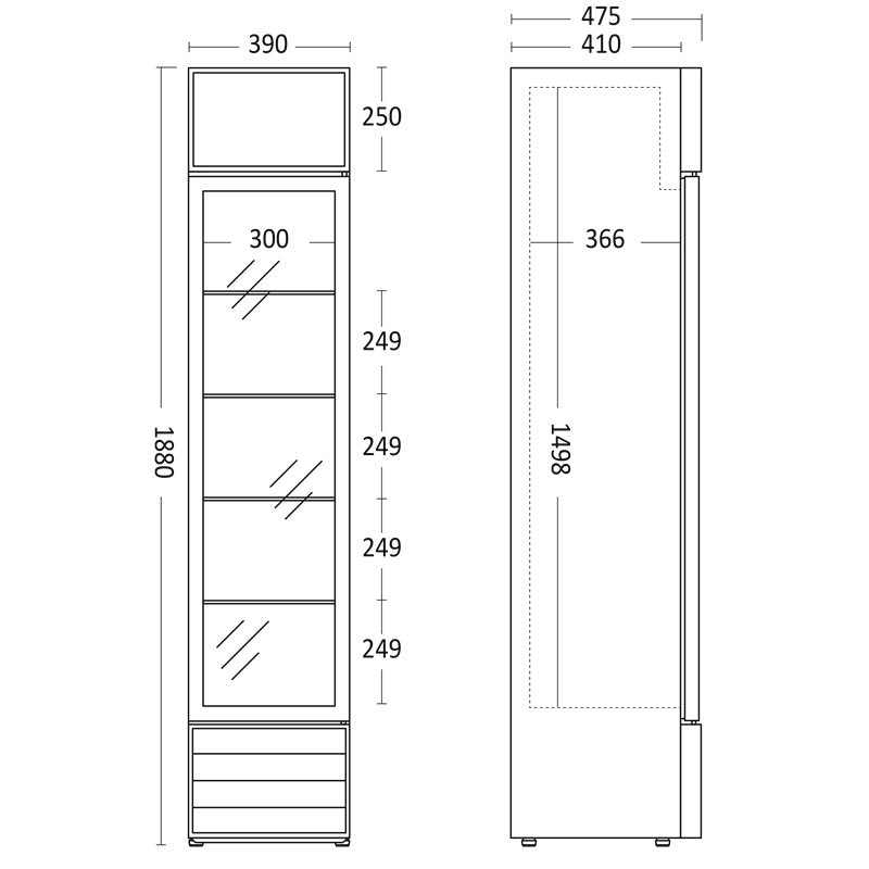 Drickakyl SD 217 BE, 1Dörr, 230W, 160 L