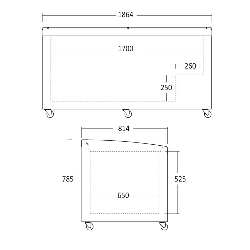 Kyl/frys Gondol 600l