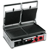 Klämgrill Dubbel PD, Räfflad grillyta, Timer