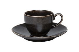 Kaffefat Ø 16 cm Rhea, Fältspatporslin, brun/svart,