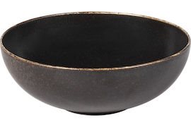 Skål Ø 16 cm Rhea, Fältspatporslin, brun/svart,
