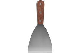 Stekbordsskrapa 22 cm, Rostfritt 18/0 med träskaft
