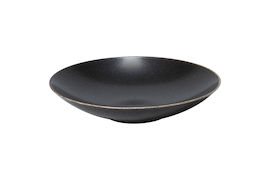 Tallrik djup Ø 25 cm Rhea, Fältspatporslin, brun/svart,