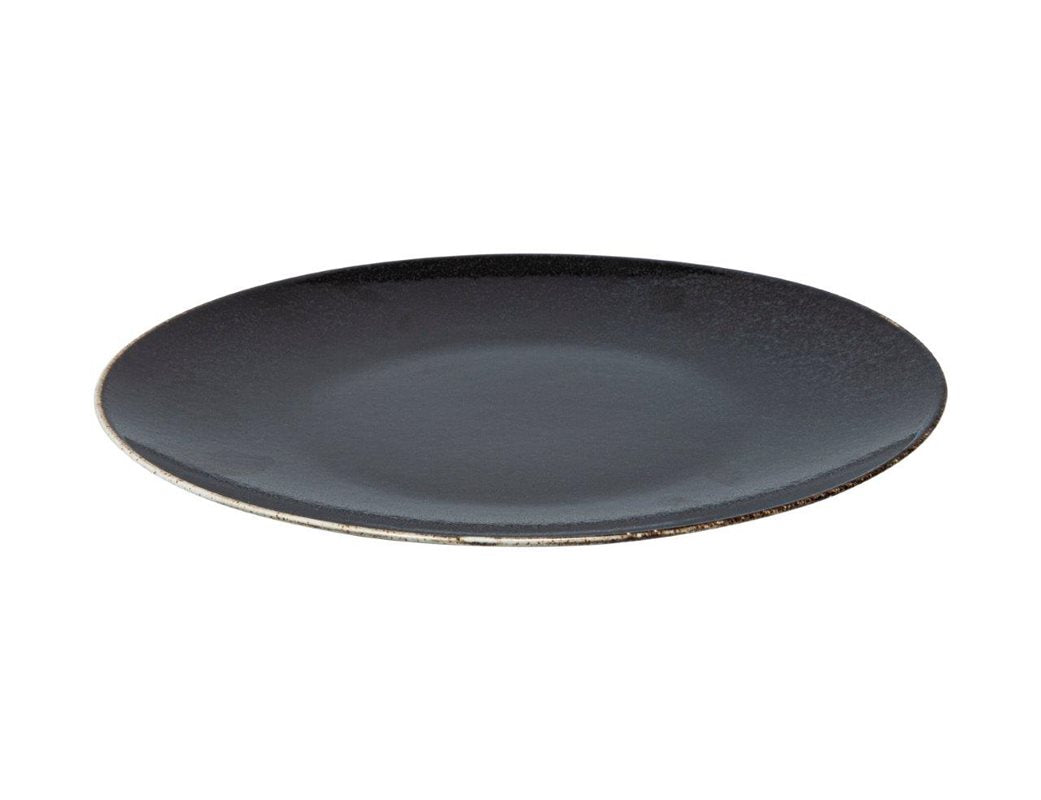 Tallrik flat Ø 28 cm Rhea, Fältspatporslin, brun/svart,