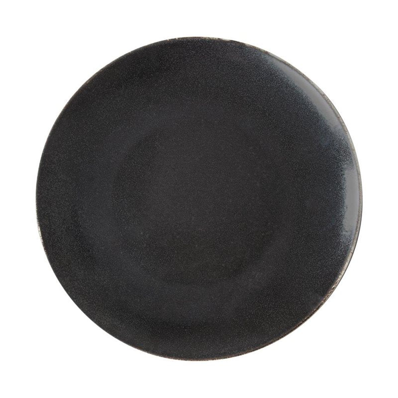 Tallrik flat Ø 28 cm Rhea, Fältspatporslin, brun/svart,